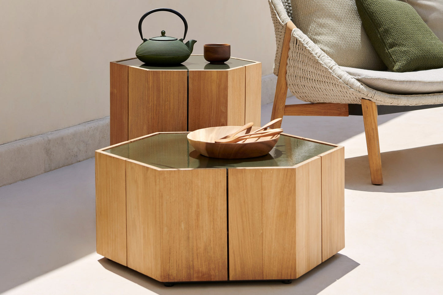 Garden low side table - HEXAGON