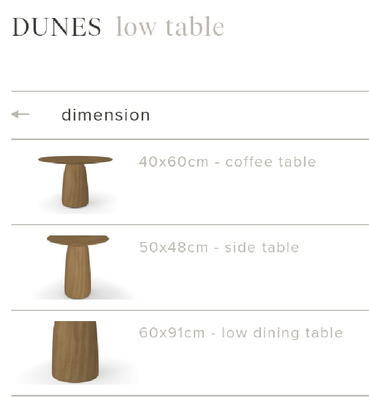 Garden low dining table - DUNES